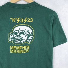 画像1: 〜70's MEMPHIS MARINES "K/3/23" スカル イラストTシャツ M (1)