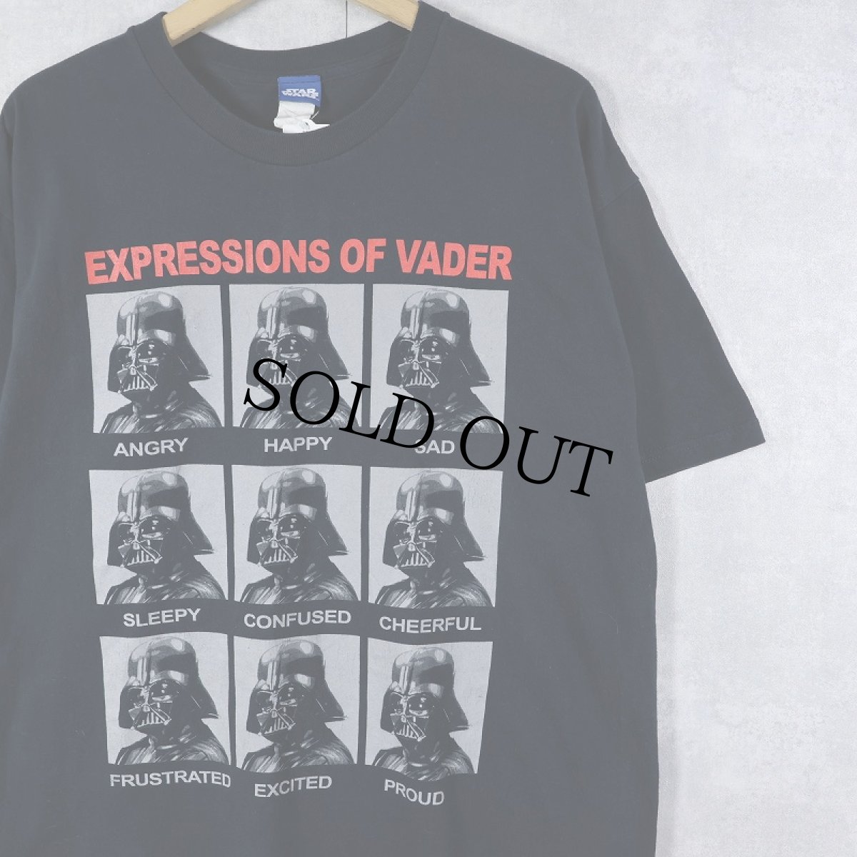 画像1: STAR WARS "EXPRESSIONS OF VADER" キャラクタープリントTシャツ BLACK L (1)
