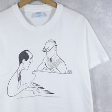 画像1: 90's Al Hirschfeld "George and Ira Gershwin" アートプリントTシャツ M (1)