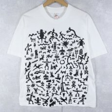 画像1: ⁡90's Ken Brown USA製 アートプリントTシャツ L (1)