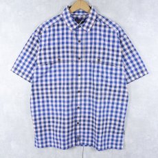 画像1: 201SS Patagonia チェック柄 コットン×ポリエステルシャツ L (1)