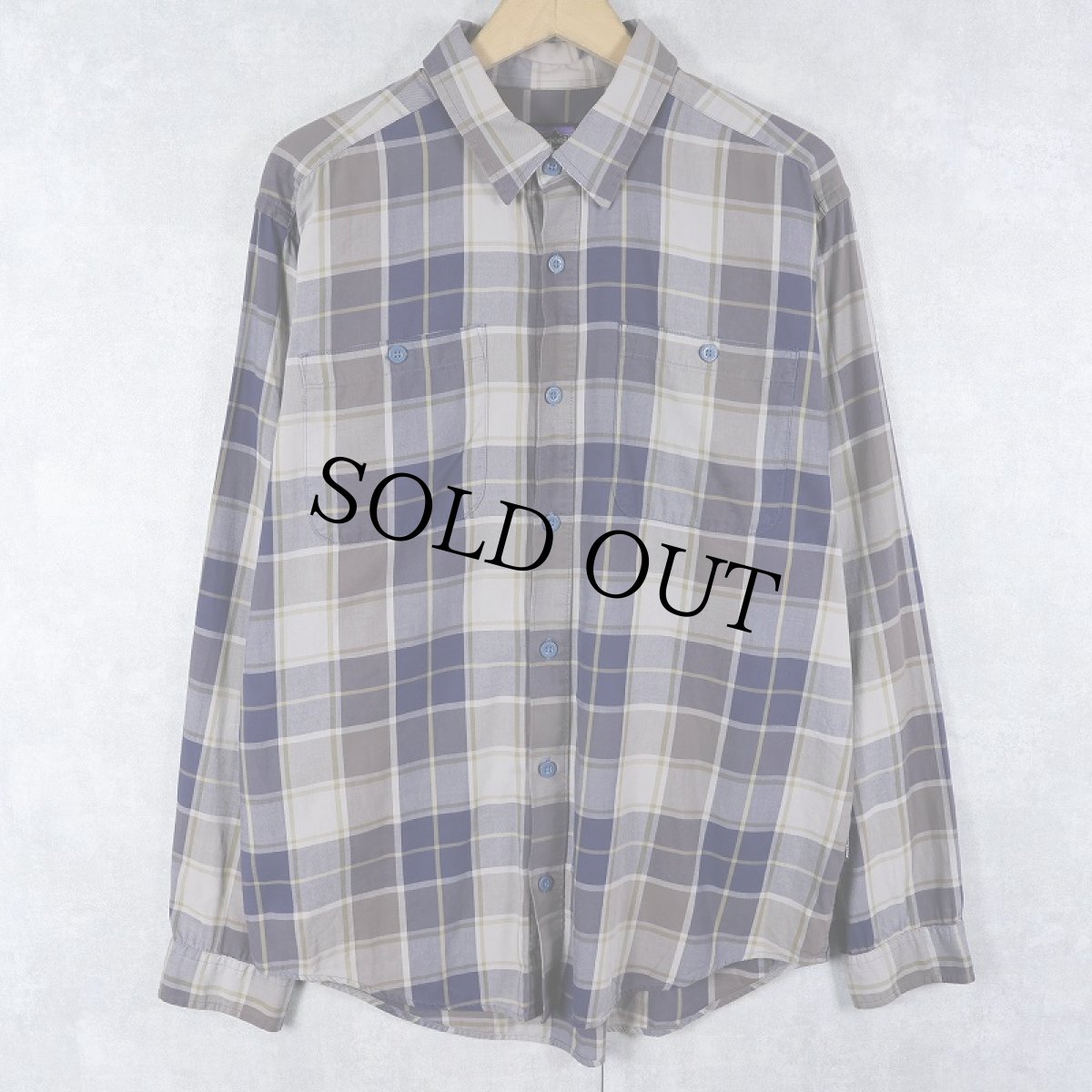 画像1: 2014AW Patagonia ORGANIC COTTON チェック柄 コットンシャツ M (1)