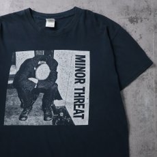 画像1: MINOR THREAT ハードコア・パンクバンド プリントTシャツ L (1)