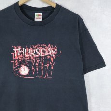 画像1: THURSDAY ポスト・ハードコアバンド プリントTシャツ BLACK L (1)