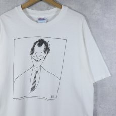 画像1: ⁡90's Al Hirschfeld USA製 "David Letterman" アートプリントTシャツ XL (1)