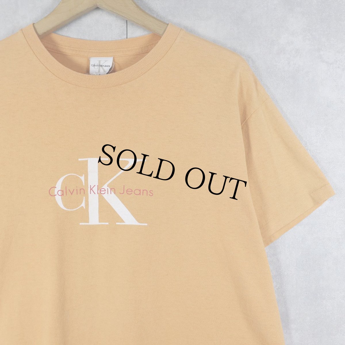 画像1: 90's Calvin Klein Jeans USA製 ロゴプリントTシャツ L (1)