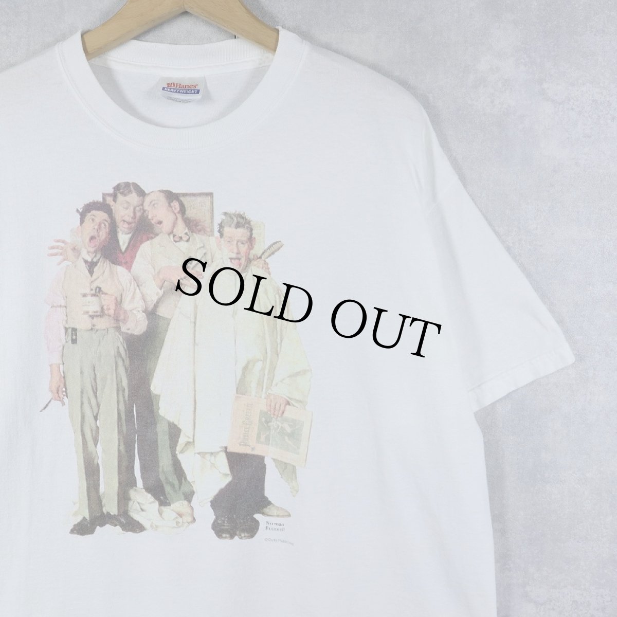 画像1: Norman Rockwell "Barbershop Quartet" アートプリントTシャツ M (1)
