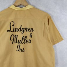 画像1: 60's OLYMPIAN "Lindgren&Muller" チェーン刺繍 コットンボウリングシャツ SIZE36 (1)
