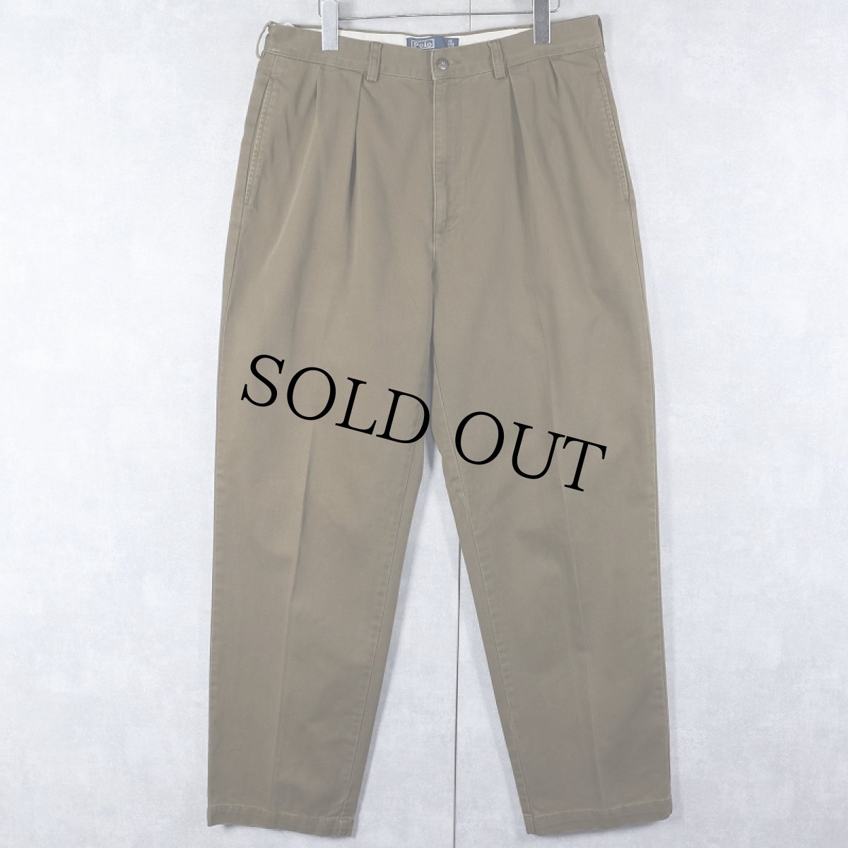 画像1: POLO Ralph Lauren "ANDREW PANT" 2タックチノトラウザーズ W33 (1)
