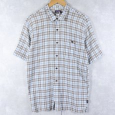 画像1: 2015SS Patagonia Patagonia "ORGANIC COTTON" チェック柄 ちりめんシャツ L (1)