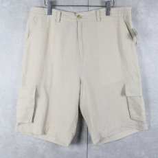 画像1: Tasso Ella リネンカーゴショーツ DEADSTOCK W35 (1)
