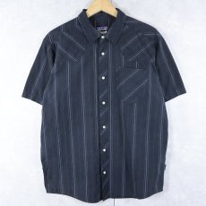 画像1: 2011AW Patagonia "ORGANIC COTTON" ストライプ柄 コットンシャツ M (1)