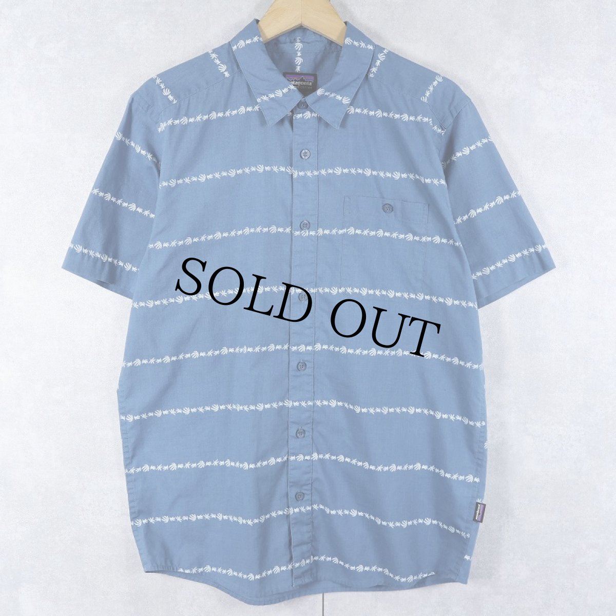 画像1: 2020SS Patagonia "ORGANIC COTTON" ボーダー柄コットンシャツ M (1)
