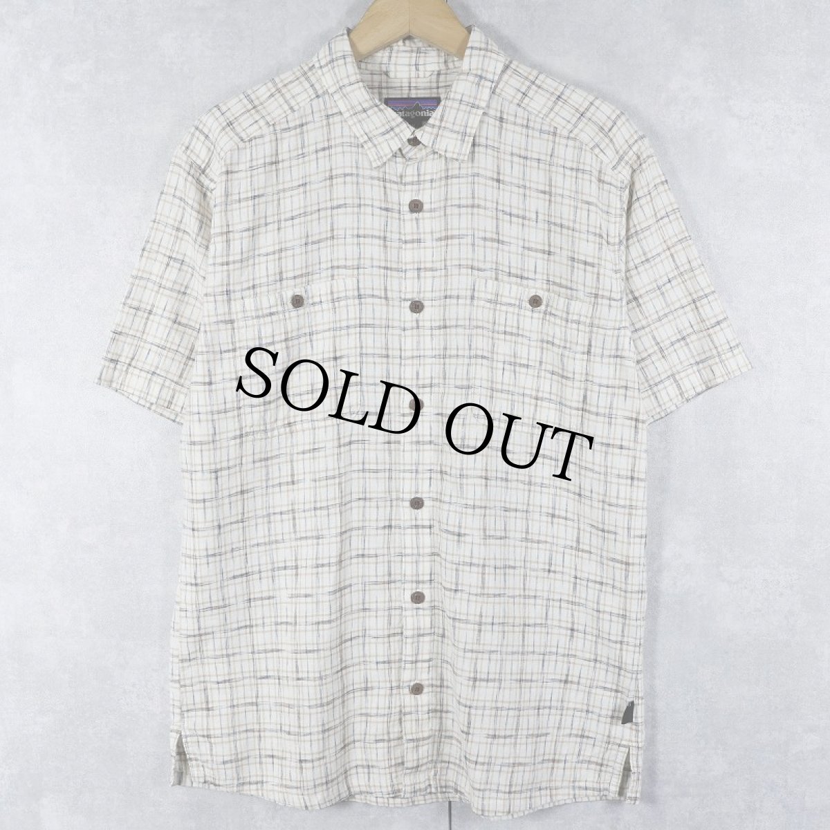 画像1: Patagonia "ORGANIC COTTON" チェック柄コットンシャツ M (1)