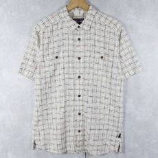 画像1: Patagonia "ORGANIC COTTON" チェック柄コットンシャツ M (1)