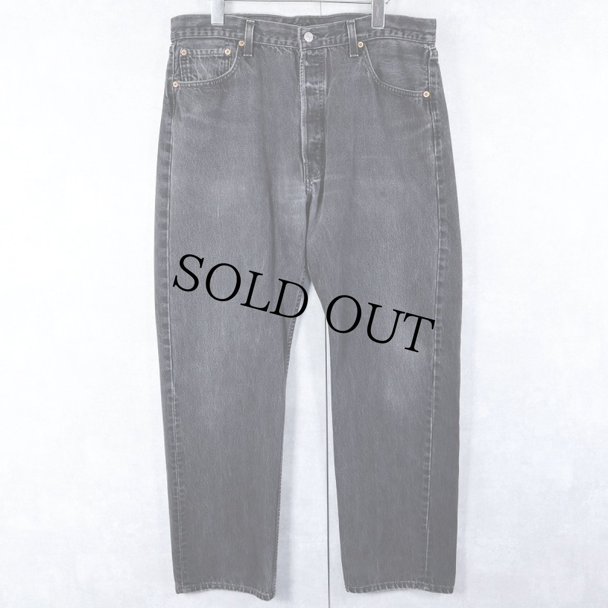 画像1: 90's Levi's 501 USA製 サルファブラックデニムパンツ W34 (1)