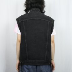 画像3: 90's Levi's 70507 USA製 カットオフ ブラックデニムジャケット (3)