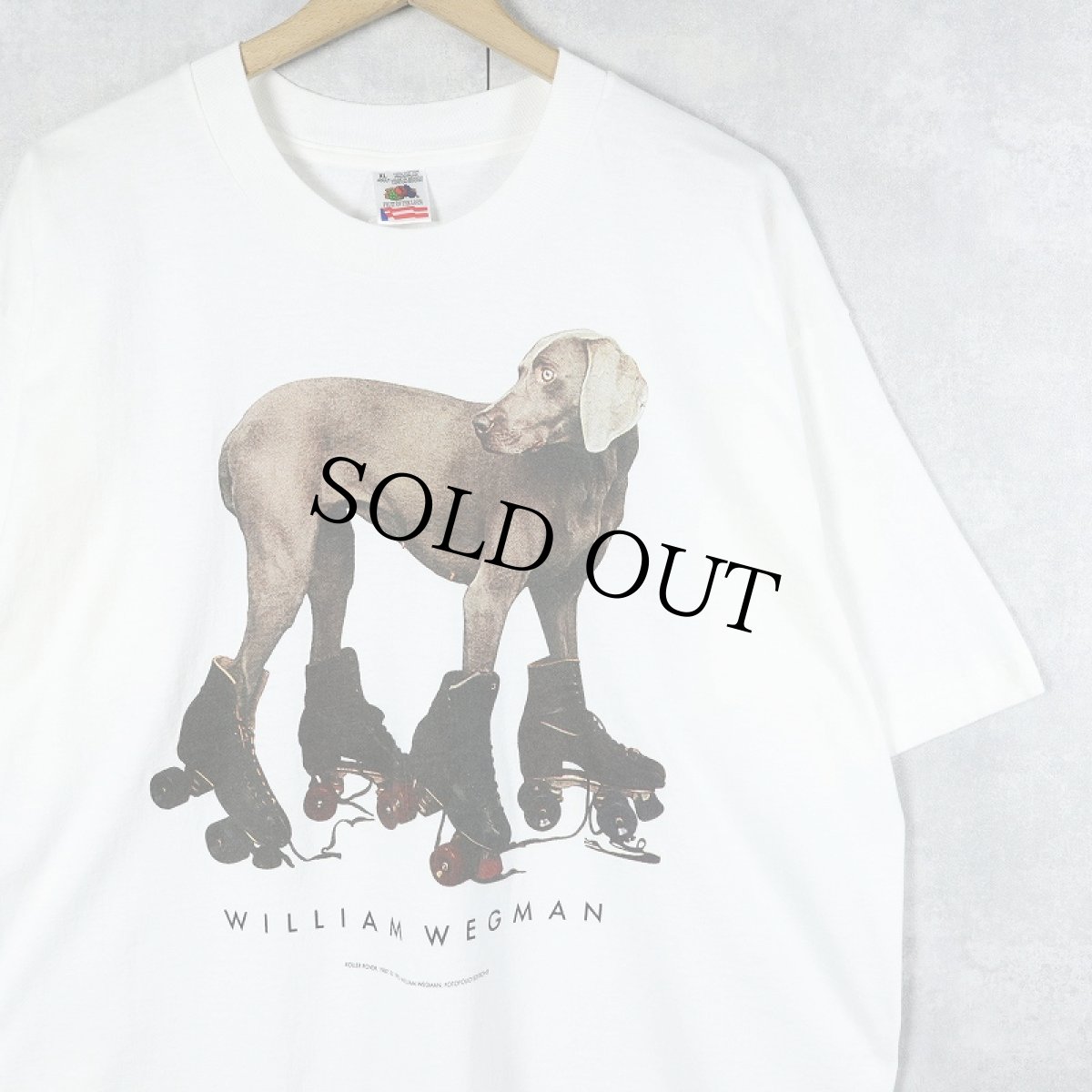 画像1: 90's William Wegman "ROLLER ROVER." アートプリントTシャツ XL (1)