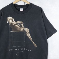 画像1: 90's William Wegman USA製 "LOLITA" アートプリントTシャツ BLACK XL (1)