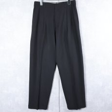 画像1: HAGGAR USA製  2タック ポリエステル×レーヨンスラックス BLACK W32 (1)