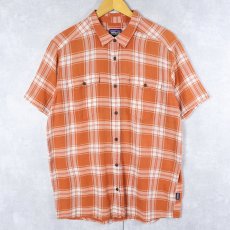 画像1: 2018SS Patagonia "ORGANIC COTTON" チェック柄 ちりめんシャツ L (1)