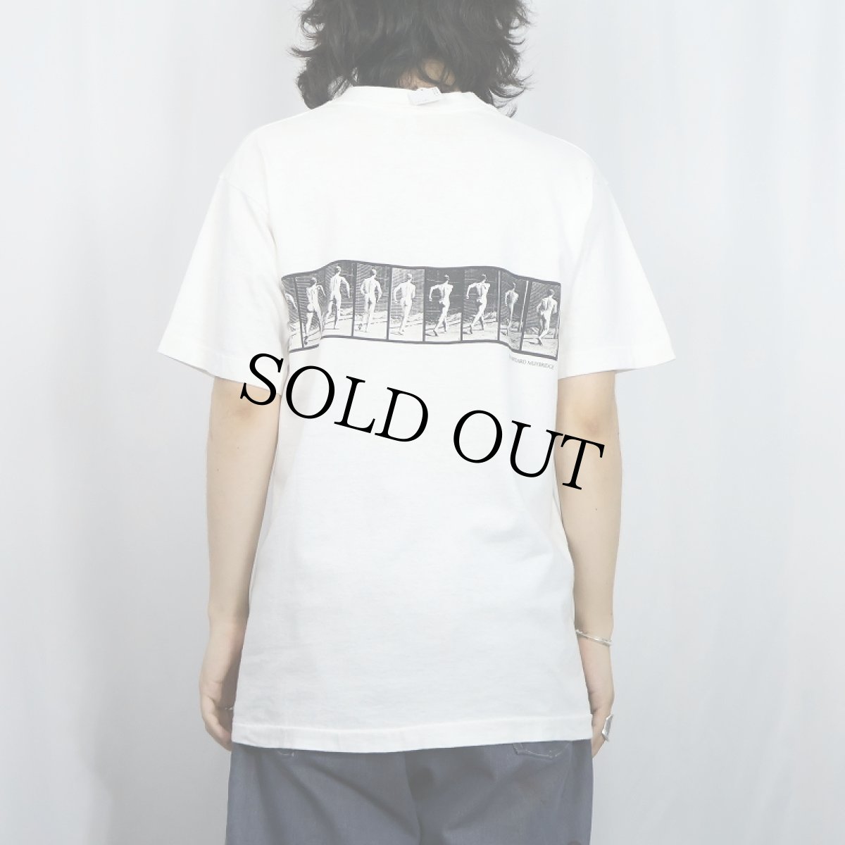 画像4: 90's EADWEARD MUYBRIDGE USA製 "THE HUMAN FIGURE IN MOTION" アートプリントTシャツ M (4)