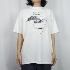 画像3: 90's Ralph Steadman USA製 "Beer and Loafing in Charlottesville" パロディプリントTシャツ XL (3)