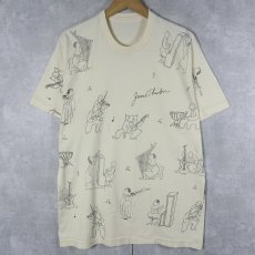 画像1: 90's James Thurber アートプリントTシャツ  (1)