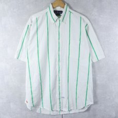 画像1: Ralph Lauren ストライプ柄 コットンボタンダウンシャツ L (1)