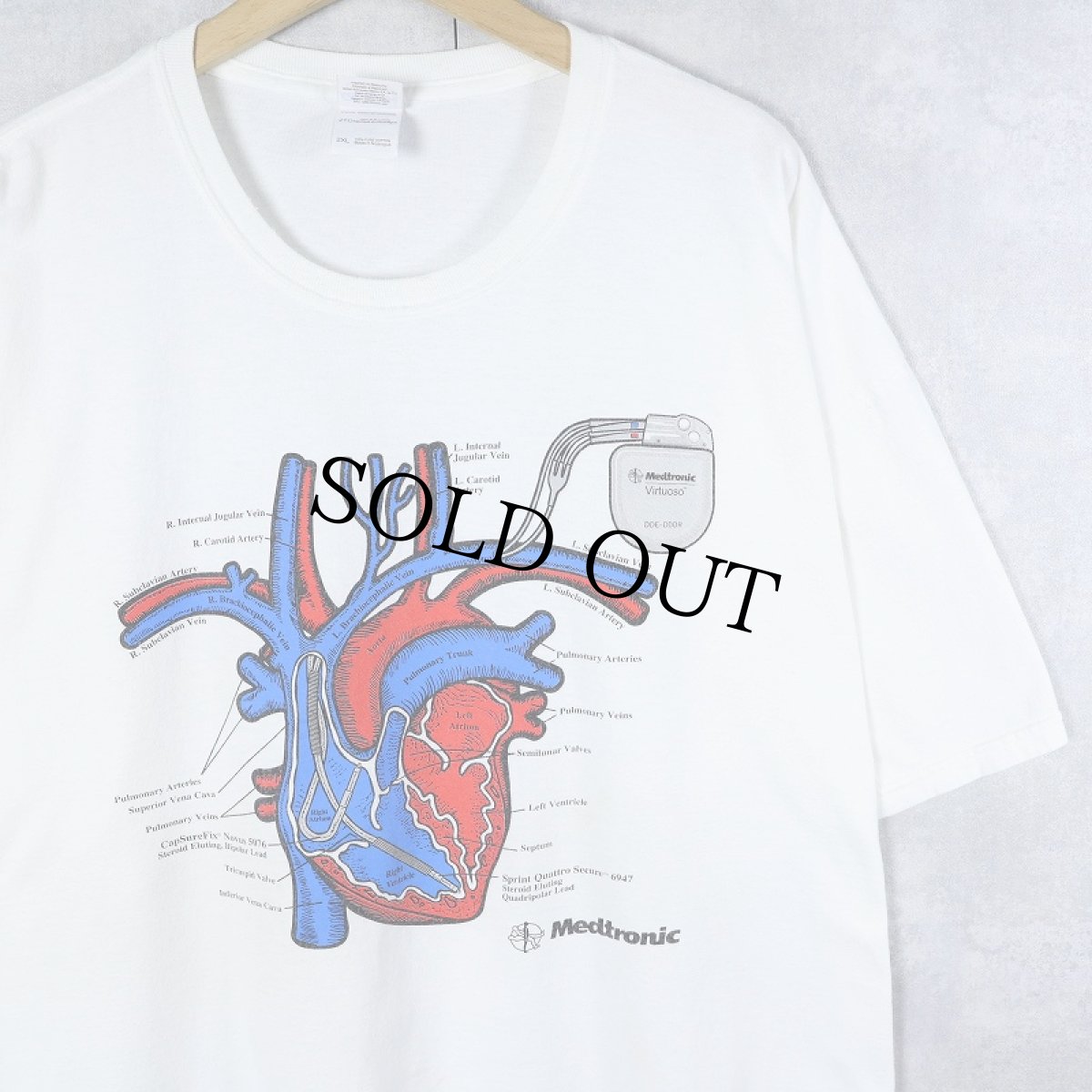 画像1: 臓器プリントTシャツ 2XL (1)