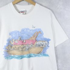 画像1: ノアの方舟 プリントTシャツ L (1)