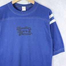 画像1: 80's USA製 "Families Are Forever" フットボールTシャツ L (1)