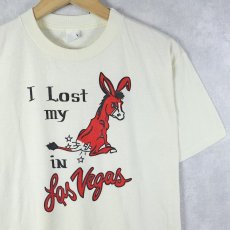 画像1: 80〜90's "I lost my ass in Los Vegas" 馬プリントTシャツ L (1)