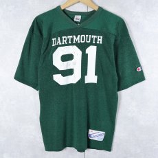 画像1: 80's Champion トリコタグ USA製 "DARTMOUTH 91" レーヨン混 フットボールTシャツ M (1)