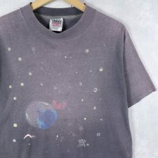 画像1: 90's WILD OATS USA製 宇宙プリントTシャツ L (1)