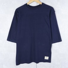 画像2: 80's Champion トリコタグ USA製 "MICHIGAN 82" フットボールTシャツ NAVY M (2)
