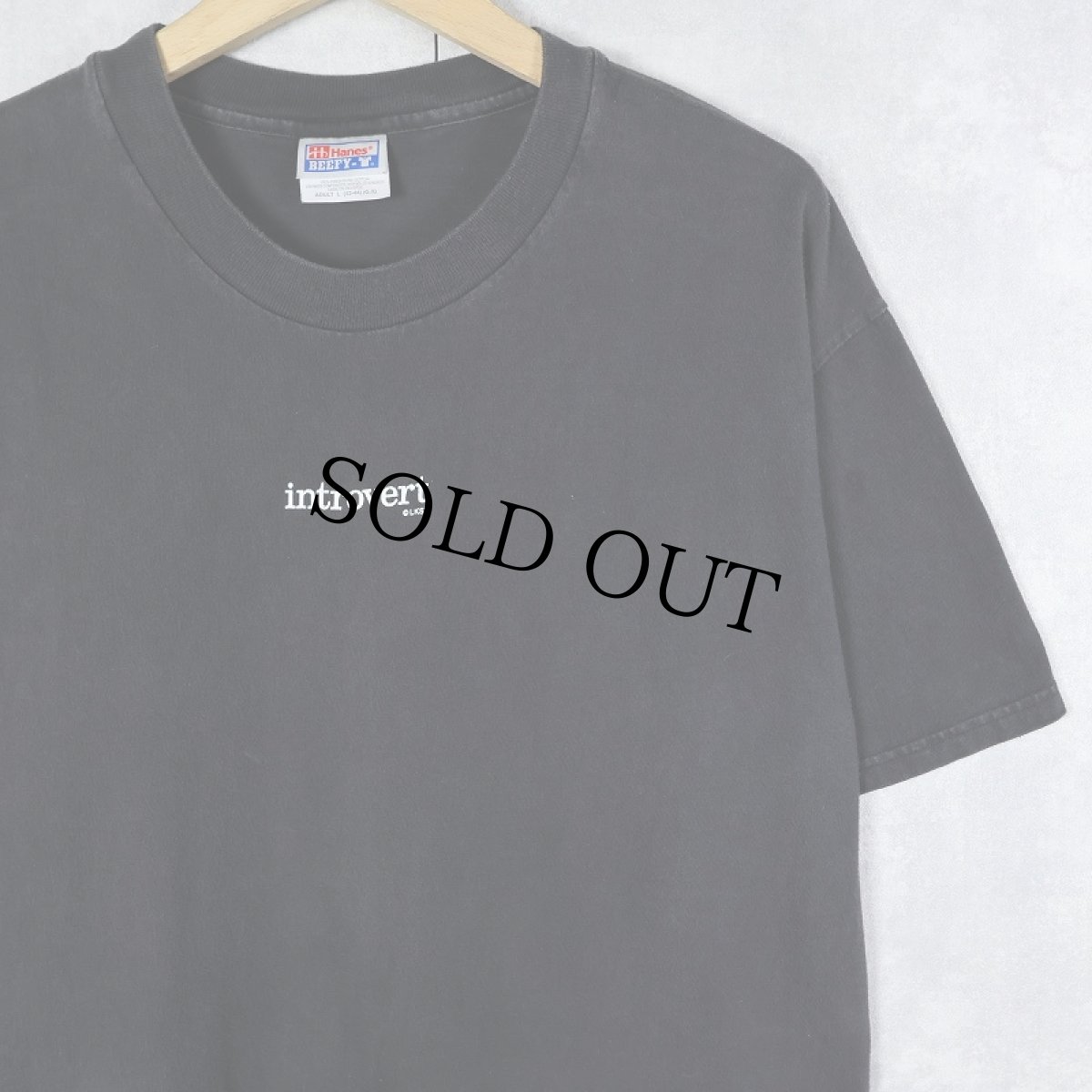 画像1: "Introvert" プリントTシャツ BLACK L (1)