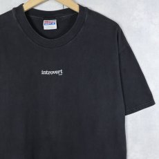 画像1: "Introvert" プリントTシャツ BLACK L (1)