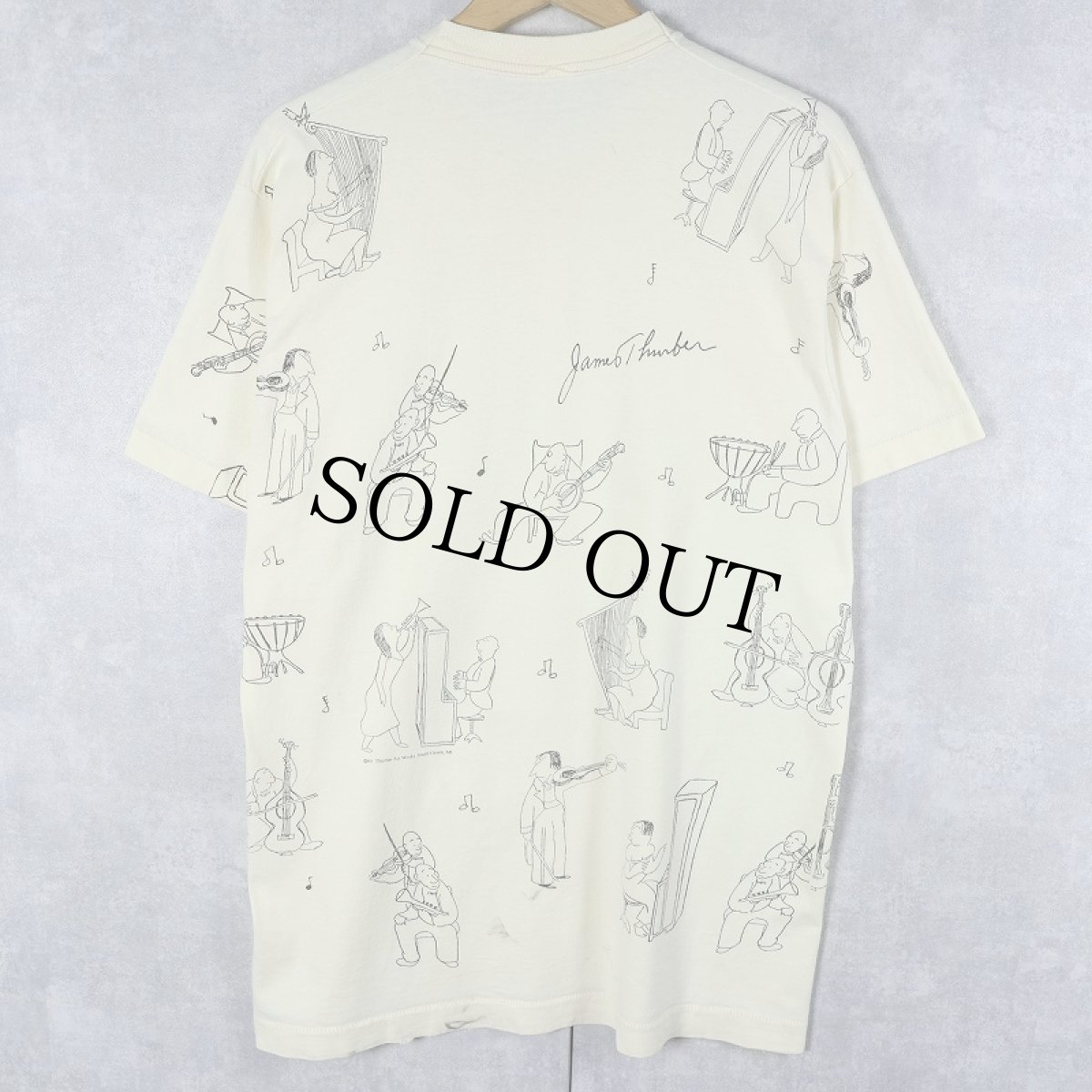 画像2: 90's James Thurber アートプリントTシャツ  (2)