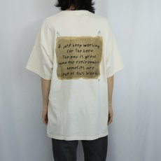 画像3: "Will Work For God" ジーザス プリントTシャツ XL (3)