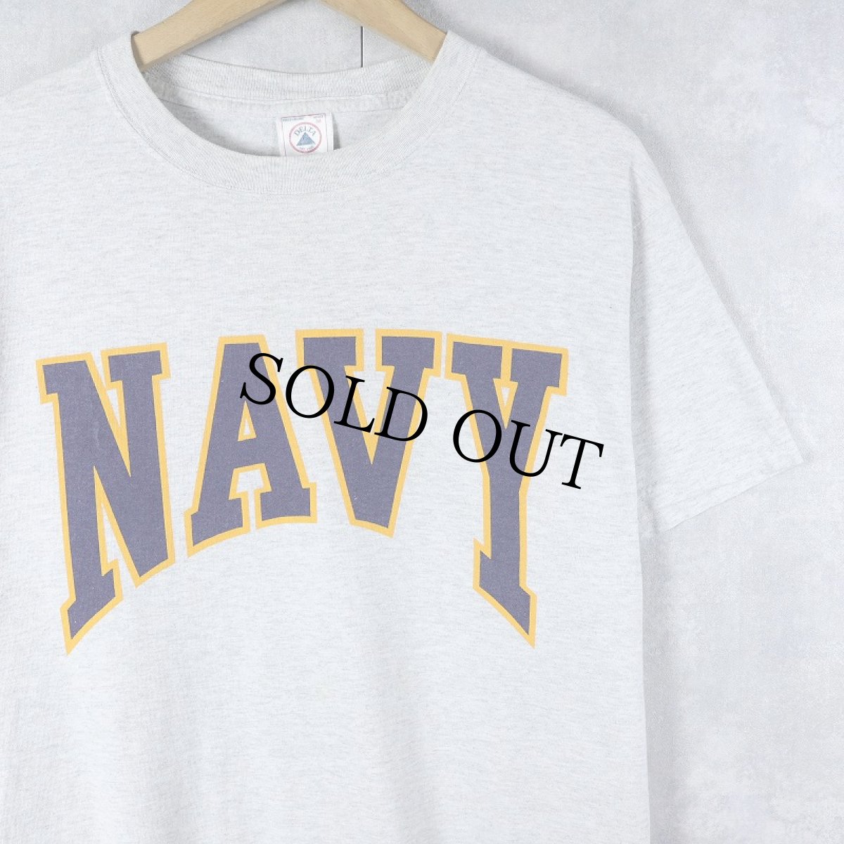 画像1: "NAVY" プリントTシャツ M (1)