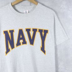 画像1: "NAVY" プリントTシャツ M (1)