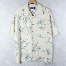画像1: PENDLETON オールオーバーパターン シルク ハワイアンシャツ L (1)