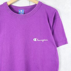 画像1: 80〜90's Champion 青刺繍タグ 中期 USA製 ロゴプリントTシャツ L (1)