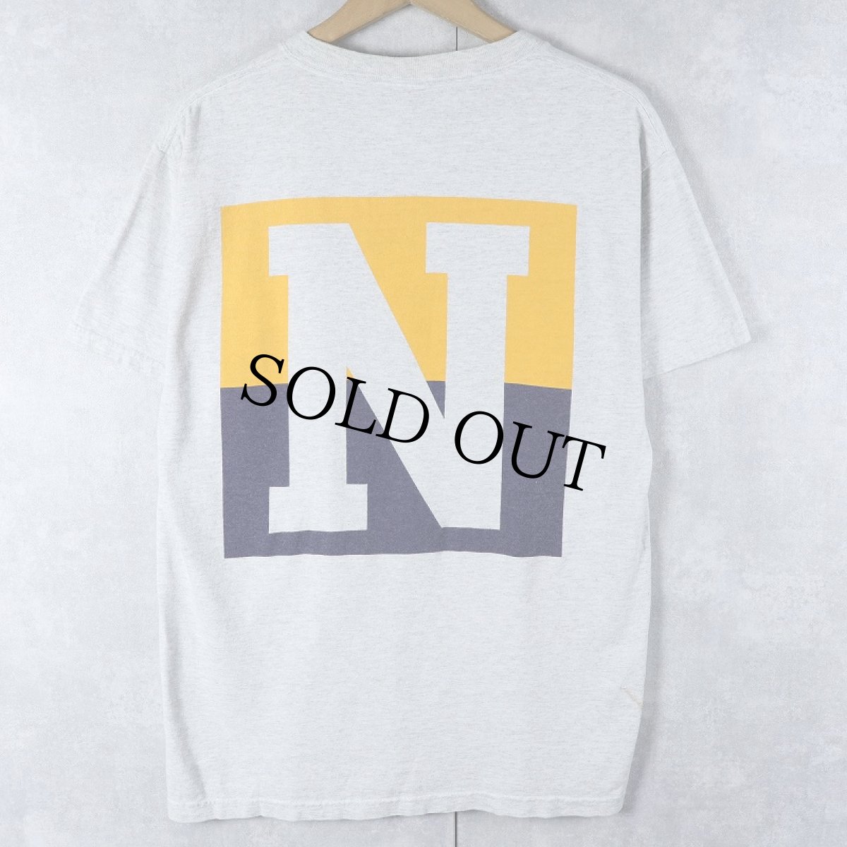 画像2: "NAVY" プリントTシャツ M (2)