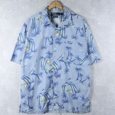 画像1: POLO Ralph Lauren "CRAYTON" オールオーバーパターン コットンハワイアンシャツ M (1)