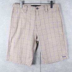 画像1: OAKLEY チェック柄 コットンショーツ W32 (1)