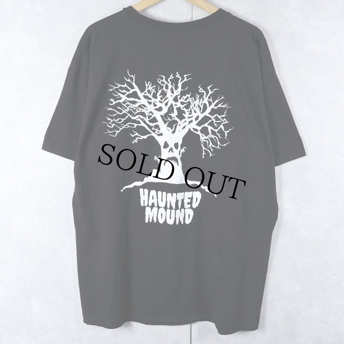 画像2: Haunted Mound USA製 レコードレーベル プリントTシャツ BLACK XL (2)