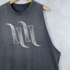 画像1: Hart & Huntington Clothing Co. タトゥーブランドプリントカットオフTシャツ BLACK  (1)