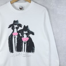 画像1: 90's USA製 "Moos Bros." 映画パロディプリントロンT L (1)